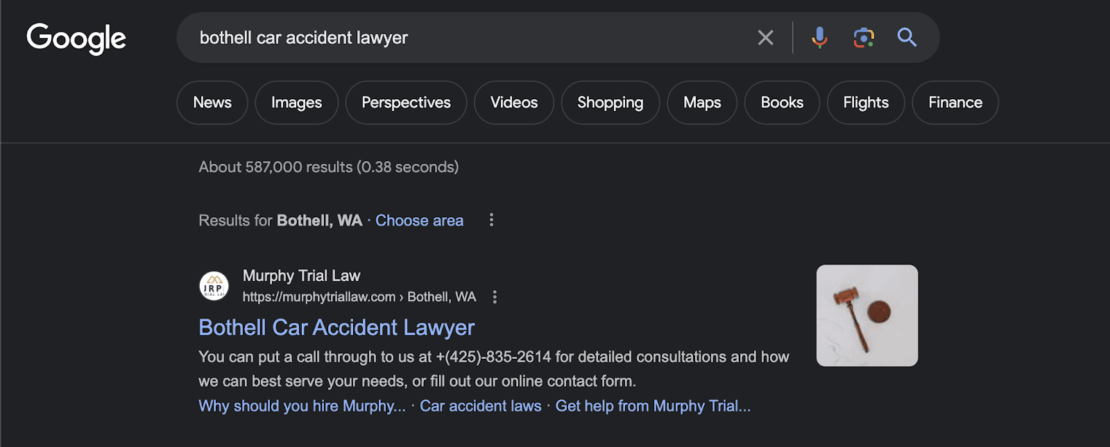 murphy trial law google result